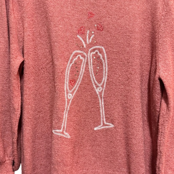 LC - Lauren Conrad - holiday celebration champagne sweater - peach -soft size XL - Picture 2 of 10